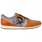 Diesel Mens A-head Gray Brown Casual Lace Up Sneakers Shoes