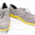 COLE HAAN 8.5 M gray suede YELLOW C10226 WING TIP LUNARLON brogue shoe NEW