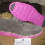 Brand New Cole Haan Lunargrand Chukka Grey Suede/Pink Size 11.5