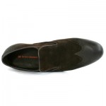 Hugo Boss Men’s Shoes Resolute Dark Brown Suede Wing Tip Slip On Made In Germany