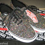 VANS SKATEBOARDING MENS ERA OVERSPRAY PAINT SPLATTER SHOES BLACK SIZE 10 NEW
