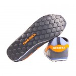 Diesel Mens Gunner Blue Orange Casual Leather Lace Up Sneakers Shoes