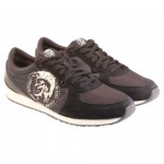 Diesel Mens A-head Black Casual Lace Up Sneakers Shoes