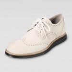 Mens Cole Haan LunarGrand Wing-Tip, White/Black
