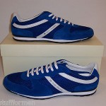 HUGO BOSS ORANGE Orlenno Size 11 M Bright Blue Suede & Mesh Sneakers Mens Shoes