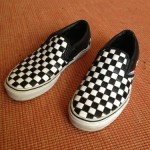VANS Slip-ons, Full Leather Checkerboard, Very Rare. Sz. 7.5, 9