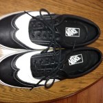 VANS ERA LEATHER WINGTIPS MEN’S SIZE 10.5  BLACK AND WHITE