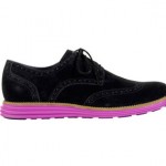 Mens Cole Haan Lunargrand Black Pink Suede Wingtip Shoes