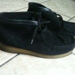 Clarks Wallabee Originals Mens BLACK Suede Shoes Sz 9.5