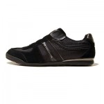 $225 Hugo Boss ORANGE Label Sneakers Black Slip-on Mens Shoes 9 42 Trainers 8.5