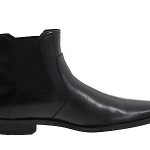 Hugo Boss Mens Boots Laxis Black Leather With Strap Buckle Dress Ankle Boots