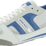 Diesel Long Term Gunner Y00326-PS973-H4711 White Grey Blue Cow Leather Shoes Men