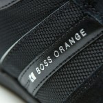 $225 Hugo Boss ORANGE Label Sneakers Mens Black Shoes 6 39 Trainers Slip-on .5