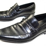HUGO BOSS Black Leather Dress Loafer Shoes Sz 8