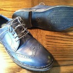 Men’s Cole Haan Nike Air Franklin Oxford Wingtip Navy Washed Leather Sz 9.5M NIB