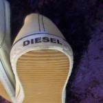 Mens Diesel slip on tennis shoe tan natural size 9