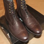 Brand New w Box Hugo Boss Hekkio Leather Wingtip Boots for Men, Size US 7