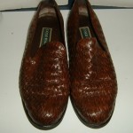 COLE HAAN RESORT BROWN WOVEN LEATHER LOAFER SIZE 9B