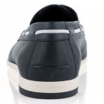 $395 Hugo Boss ‘Crentos’ Size 11 Leather lace-up Shoes in Dark Blue/White