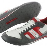 Diesel Long Term Gunner Y00326-PS973-H4709 White Grey Red Cow Leather Shoes Men