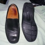 o COLE HAAN BLACK LEATHER SLIP ONS MENS 9 M