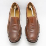 Mens shoes COLE HAAN tan burnished leather slip on loafers sz 11 M