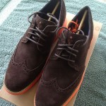 Cole Haan Lunargrand Wingtip Brown Suede Orange Lunarlon Sole MINT!!! Sz 10.5