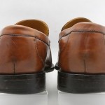 Mens shoes COLE HAAN tan burnished leather slip on loafers sz 11 M