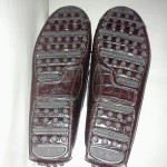 Cole Haan Mens dark brown Gunnison driving moccasin croc print leather size 11
