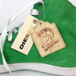 NWT DIESEL FASHION DESIGNER MEN GREEN LEATHER SUEDE HI TOP SNEAKER SHOES size 10