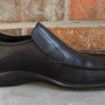 SZ 10.5 COLE HAAN NIKE AIR BLACK LEATHER LOAFERS EC