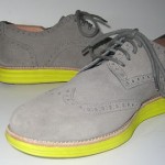 COLE HAAN LUNARGRAND WINGTIP OXFORD CHARCOAL YELLOW SUEDE SHOES 9.5 M $248