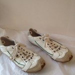 Diesel White Leather Mens Sneaker With Green Stitchingsize Us 11