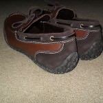 MENS BROWN LEATHER COLE HAAN NIKE AIR WATERPROOF SLIP ON LOAFERS BOAT SHOES 13