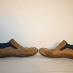 COLE HAAN NIKE AIR Mens Loafers Slip-On TAN Leather Used SHOES Size 9.5 W