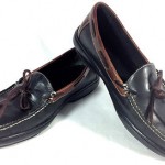 COLE HAAN Mens 2 Tone BLACK BROWN LEATHER Easy Slip On Loafers Shoes SIZE 10 B