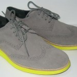 COLE HAAN LUNARGRAND WINGTIP OXFORD CHARCOAL YELLOW SUEDE SHOES 10.5 $248