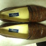 Men’s Bragano by Cole Haan Brown Crocodile Loafers – Genuine