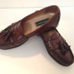 COLE HAAN Mens Pinch Tassel Loafers Shoe Mahogany Leather 7.5 D Nice EUC Italy