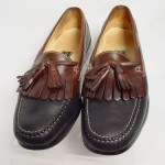 COLE HAAN Men 11.5-D Black Brown Leather Casual Slip On Loafer Shoes
