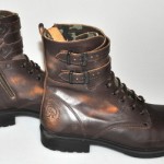 $450 NEW Diesel ELWOOD Brown Leather Distressed Double Strap Buckle Boots 13