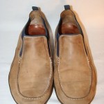 COLE HAAN NIKE AIR Mens Loafers Slip-On TAN Leather Used SHOES Size 9.5 W