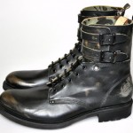 $500 NEW Diesel ELWOOD Black Leather Distressed Double Strap Buckle Boots 13