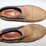 COLE HAAN NIKE AIR Mens Loafers Slip-On TAN Leather Used SHOES Size 9.5 W