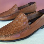 Mens COLE HAAN RESORT Tan Woven Leather Slip-On Loafers 10D