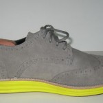 COLE HAAN LUNARGRAND WINGTIP OXFORD CHARCOAL YELLOW SUEDE SHOES 10.5 $248