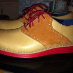Cole Haan Lunargrand Saddle 8.5 Tan Red Lunarlon Flyknit
