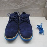 New Cole Haan LunarGrand Wing Tip Shoes, Navy Suede/Topaz,Size 8.5M, Retail $248