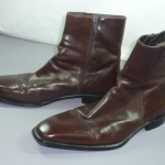 Mens Hugo Boss Brown Leather Zipper Ankle Boots 10.5 D Shearling Lined UK9.5