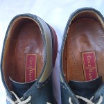 MENS COLE HAAN NAVY/ TAUPE LEATHER SADDLE SHOES  SIZE 8.5 D